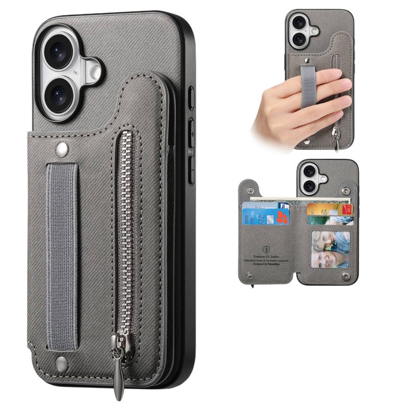 غطاء واقي بملمس جلد لـ iPhone 14 / 14 Plus / 14 Pro / 14 Pro Max مع مقاوم للصدمات وحامل بطاقات مع مقاوم للصدمات مع حماية من السقوط مع مغناطيس قوي باللون بني مغناطيسي باللون البني - Image 2