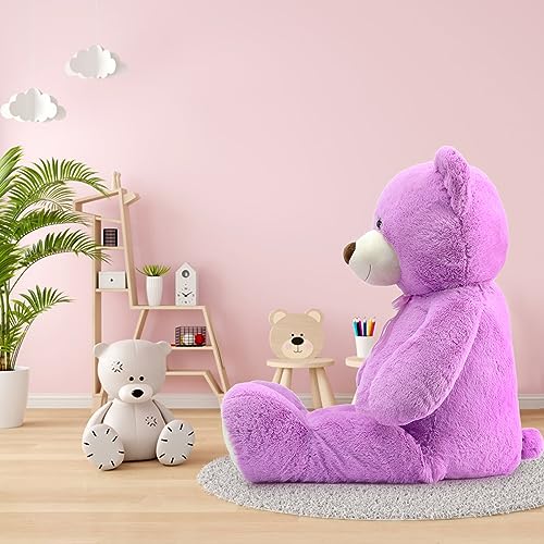 Toys Studio Ultra Soft Teddy Bear 51 inch Giant Stuffed Animal Large Stuffed Bear Plush Toy for Girls Girlfriend Valentines Gifts Christmas Kids Birthday Baby Shower Purple - Image 5
