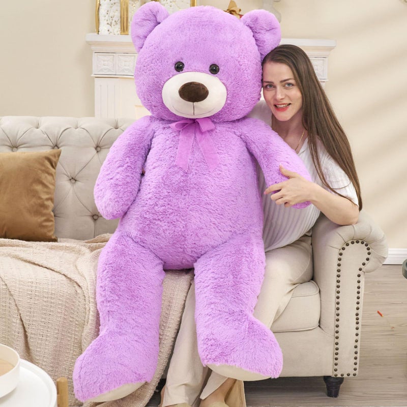 Toys Studio Ultra Soft Teddy Bear 51 inch Giant Stuffed Animal Large Stuffed Bear Plush Toy for Girls Girlfriend Valentines Gifts Christmas Kids Birthday Baby Shower Purple - Image 3