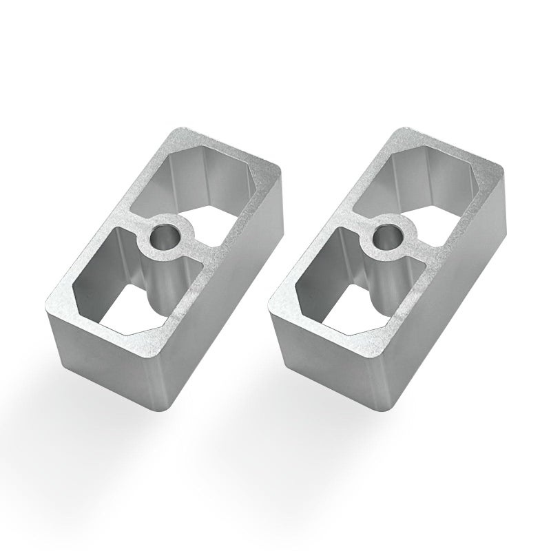 QGHAUC Universal Leaf Spring Lowering Block Kit, 2 Inch, 2-1/2" Wide, 5" Long, Zinc-Plated U-Bolts, Premium Steel Construction for Long-Lasting Finish - Image 1