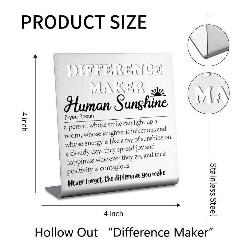 akeke Human Sunshine Gifts for Women  Coworker Leaving  Human Sunshine Plaque  Thank You Appreciation Gifts Friends Women Men Coworkers Inspirational Motivational Office Decorative Signs Plaques bke61 - Image 2