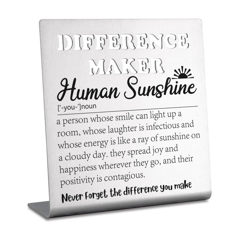 akeke Human Sunshine Gifts for Women  Coworker Leaving  Human Sunshine Plaque  Thank You Appreciation Gifts Friends Women Men Coworkers Inspirational Motivational Office Decorative Signs Plaques bke61 - Image 1