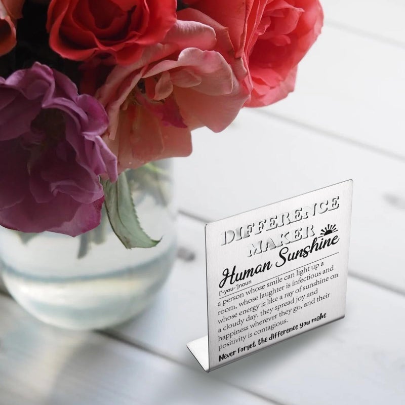 akeke Human Sunshine Gifts for Women  Coworker Leaving  Human Sunshine Plaque  Thank You Appreciation Gifts Friends Women Men Coworkers Inspirational Motivational Office Decorative Signs Plaques bke61 - Image 3