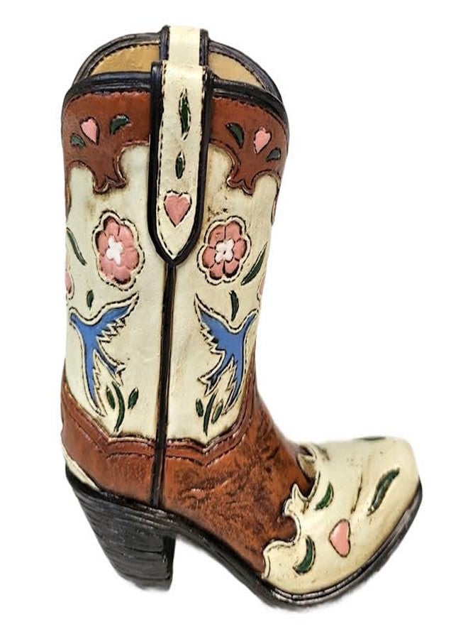 The Bridge Collection Cowboy Boot Desk Caddy - Rustic Desk Organizer for Pens and Office Supplies - Decorative Western Vase for Flowers or Utensils - Image 1
