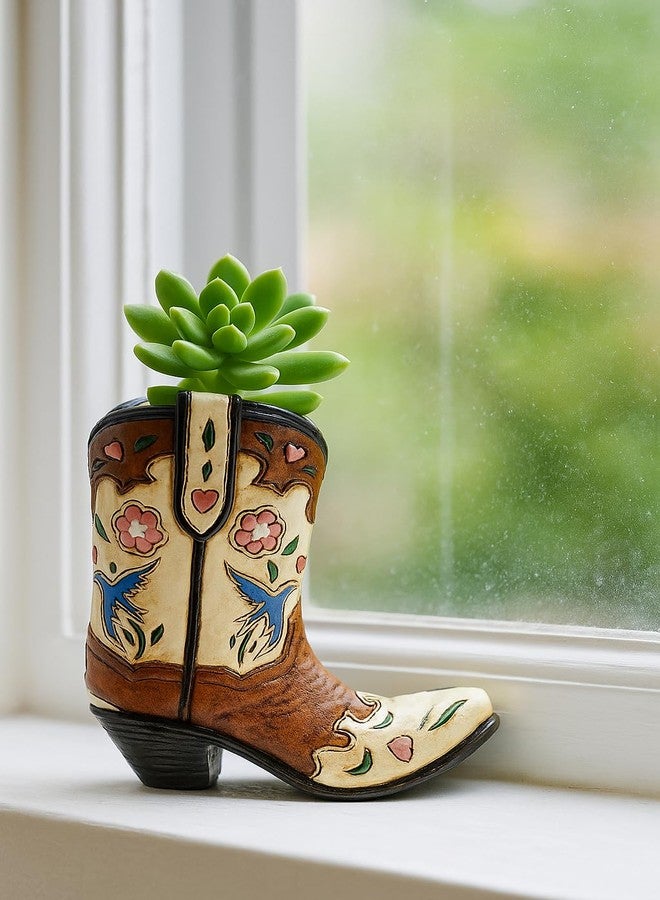 The Bridge Collection Cowboy Boot Desk Caddy - Rustic Desk Organizer for Pens and Office Supplies - Decorative Western Vase for Flowers or Utensils - Image 4