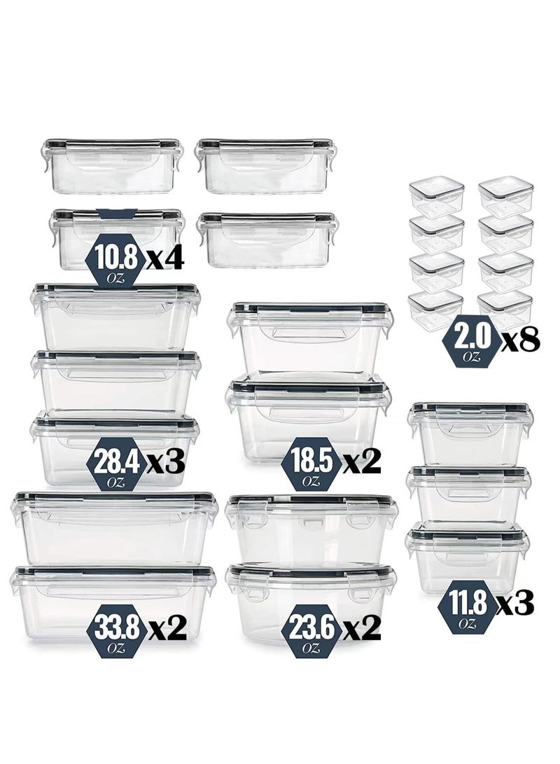 ماهمير مجموعة حاوية تحضير وجبة محكمة الإغلاق مع أغطية قفل،حاويات تخزين المواد الغذائية البلاستيكية القابلة لإعادة الاستخدام،صناديق منظم المطبخ القابلة للتكديس،غسالة صحون مجانية وميكروويف آمنة مجموعة 24 قطعة. - Image 2