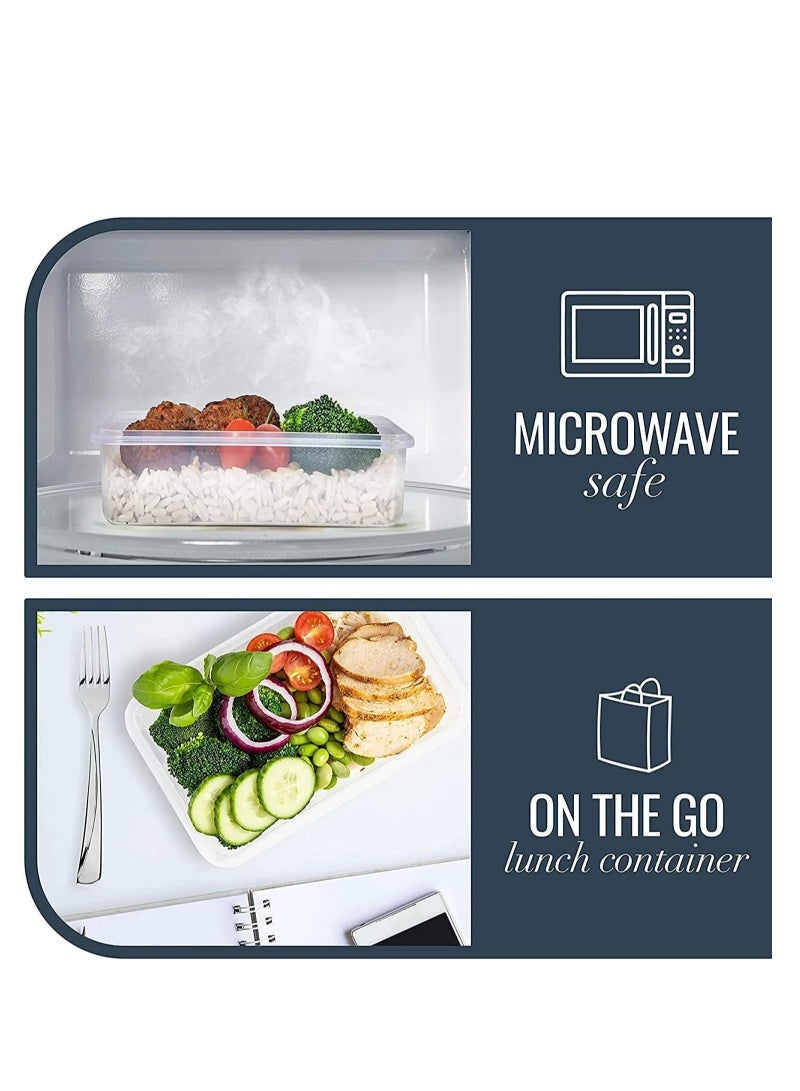 ماهمير مجموعة حاوية تحضير وجبة محكمة الإغلاق مع أغطية قفل،حاويات تخزين المواد الغذائية البلاستيكية القابلة لإعادة الاستخدام،صناديق منظم المطبخ القابلة للتكديس،غسالة صحون مجانية وميكروويف آمنة مجموعة 24 قطعة. - Image 3