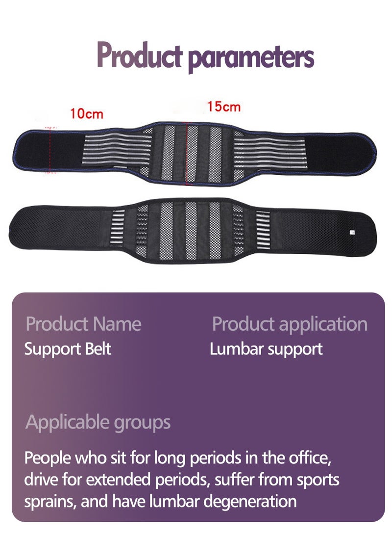 بيروي حزام دعم ظهر قابل للتعديل بشبكة تنفس - مصمم لتخفيف آلام أسفل الظهر، الانزلاق الغضروفي، عرق النسا، الجنف، وتحسين وضعية الجسم. يوفر ضغطًا وتثبيتًا مستهدفًا للقطن القطني. - Image 3