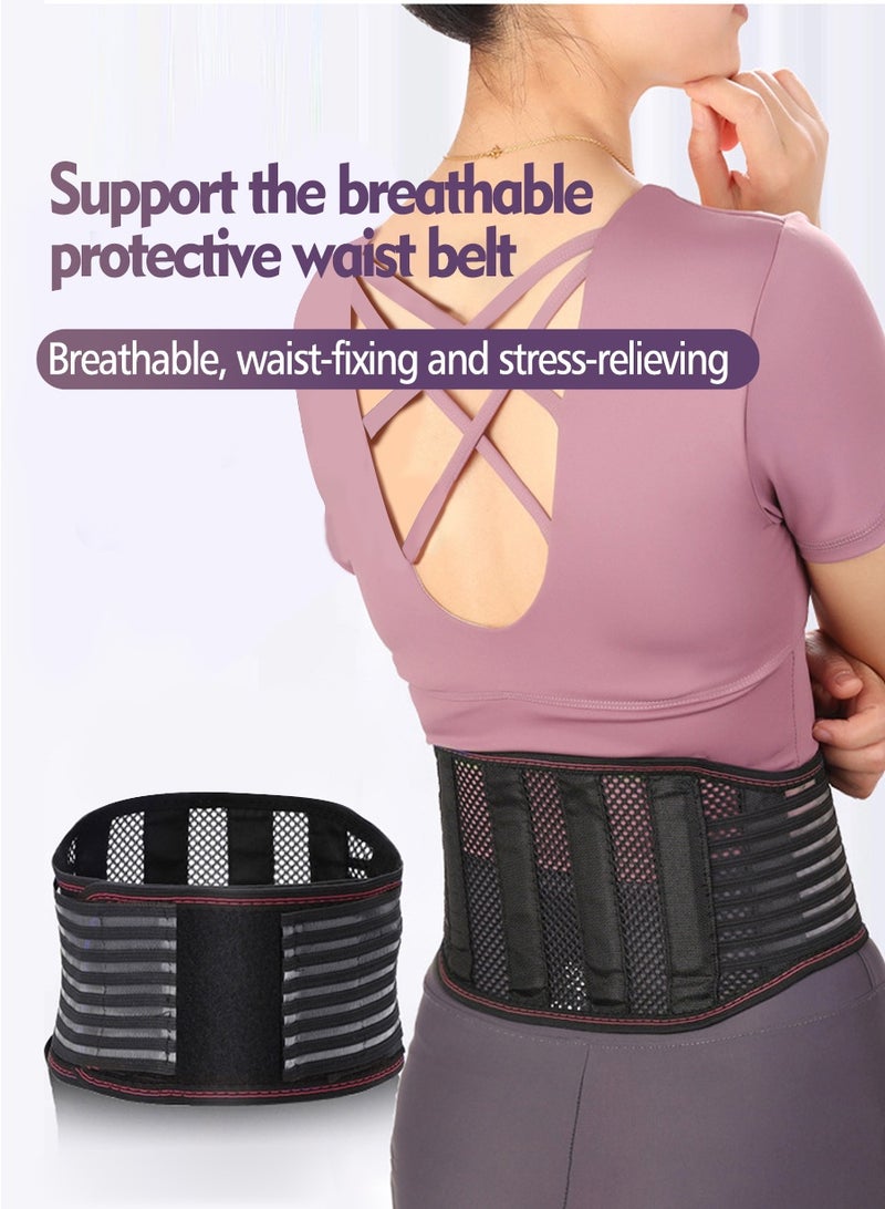 بيروي حزام دعم ظهر قابل للتعديل بشبكة تنفس - مصمم لتخفيف آلام أسفل الظهر، الانزلاق الغضروفي، عرق النسا، الجنف، وتحسين وضعية الجسم. يوفر ضغطًا وتثبيتًا مستهدفًا للقطن القطني. - Image 4