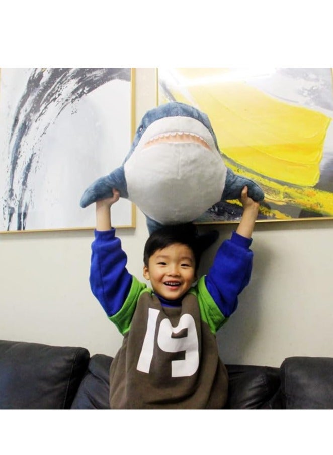 Chubby Giant Shark Plush Animal Weighted Shark Pillow Soft Shark Plush Shark Decorating  Stress Relief Kids and Ladies Birthday Holiday Gifts - Image 5