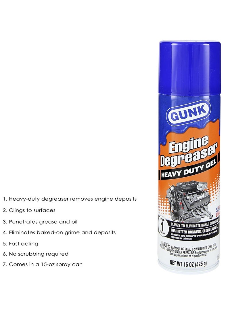 GUNK Engine Degreaser Heavy Duty Gel Original Remove Grease & Oil from Engine 15oz/425g - Image 2