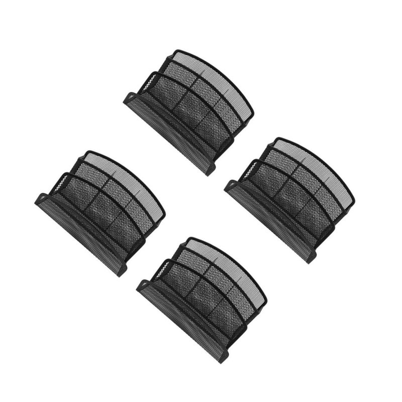 4pcs Iron Mesh Desktop Organizer File Rack With Pen Holders For Office Desk Storage - Image 2