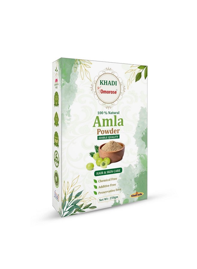 KHADI Omorose Amla Powder For Skin & Hairs | 250 Gram | Rich In Vitamin C, Fights Dandruff, Strengthens Hair, Maintains Skin Glow |100 % Natural | Chemical Free & Preservative Free | Resealable Stand Zipper Pouch
