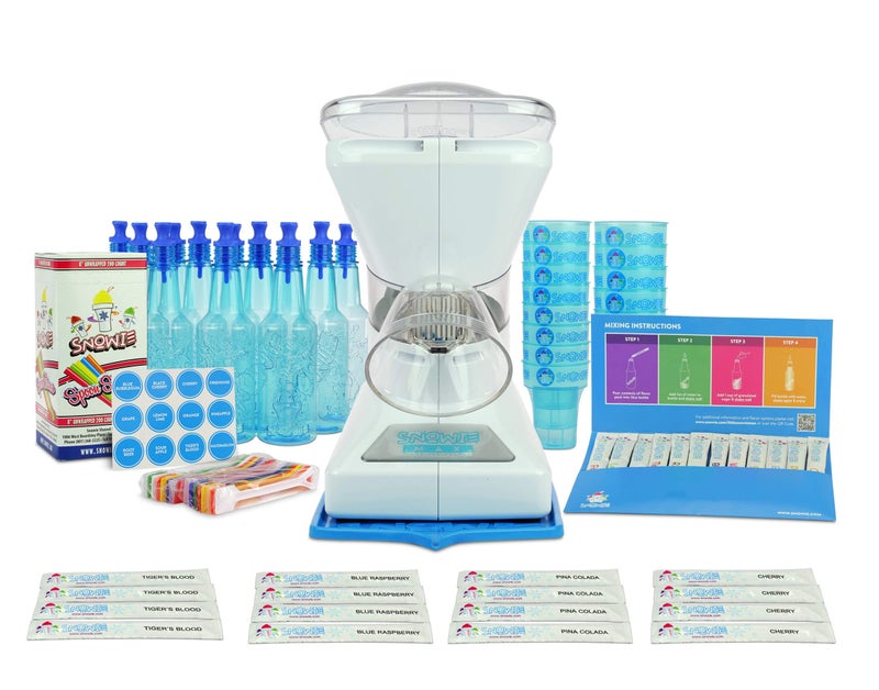 SNOWIE  Little Snowie Max Snow Cone Machine  Premium Shaved Ice Maker With Powder Sticks Syrup Mix Entrepreneur Kit