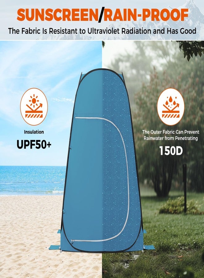 KingCamp Portable Shower Tents for Camping, Pop Up Privacy Tent Outdoor, Instant Bathroom Tent with Carry Bag, Water Resistant, Windproof Changing Tent, Beach, Camping, Hiking, RV, Blue - Image 3