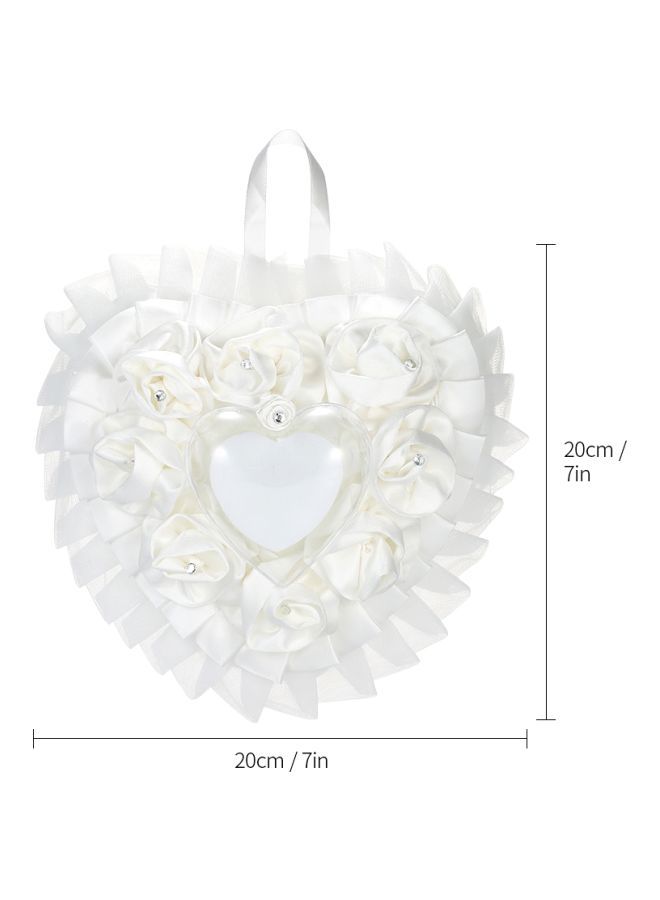 نيبمينينت وسادة لحمل الخواتم من الساتان برسمة قلب. 20x9x20سنتيمتر - Image 2