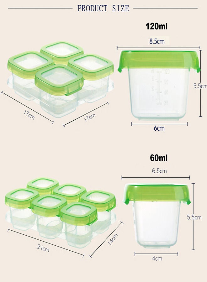 Vermaney Tot Baby Blocks Freezer Storage Containers 60ML*6 - Image 2