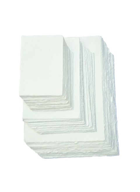 White Cotton Paper Handmade Deckle Edges
