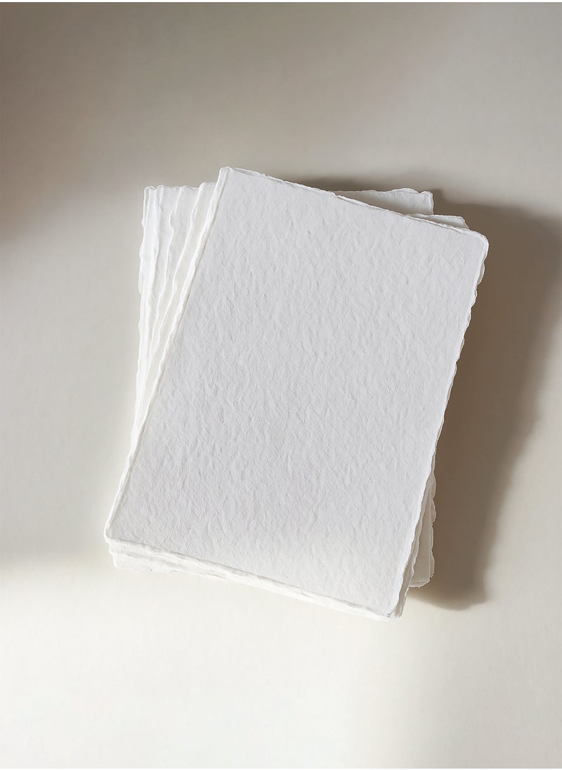 Generic - White Cotton Paper Handmade Deckle Edges - Image 1