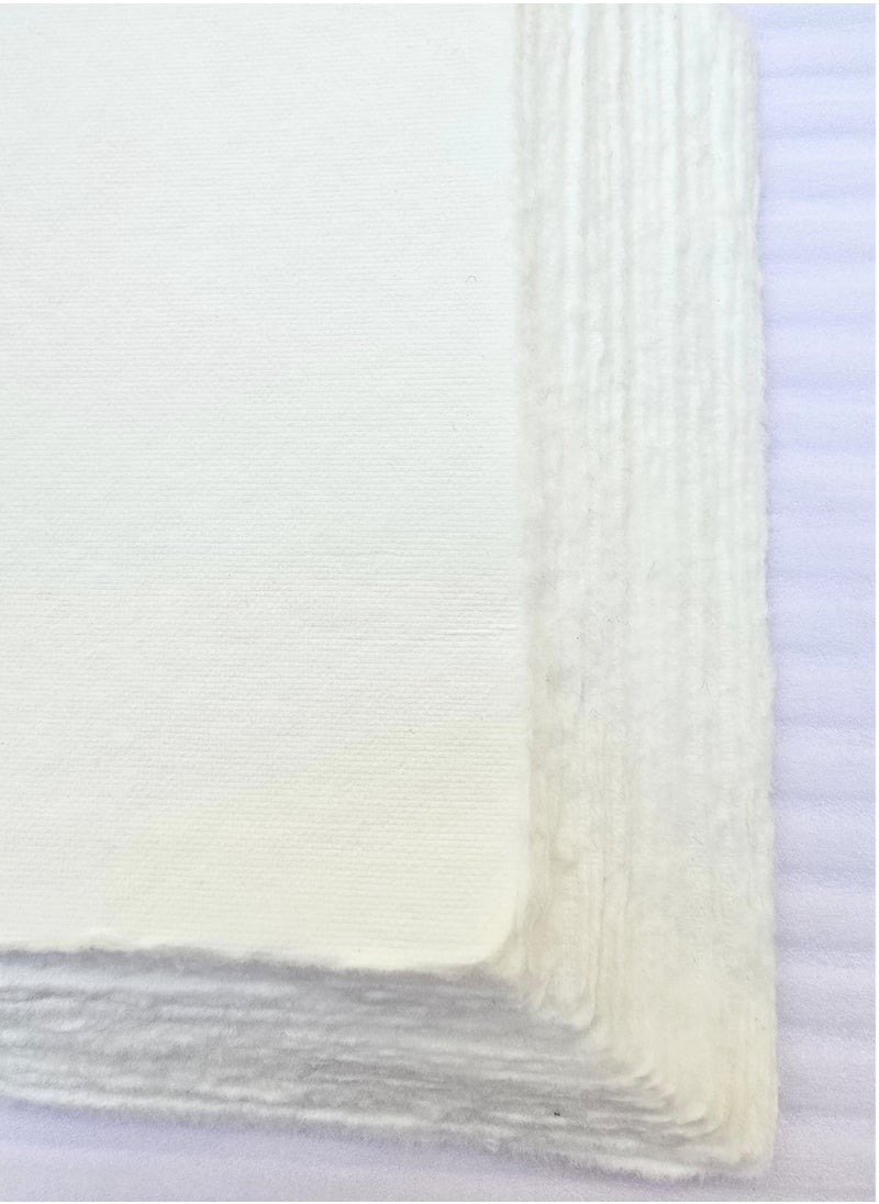 Generic - White Cotton Paper Handmade Deckle Edges - Image 1