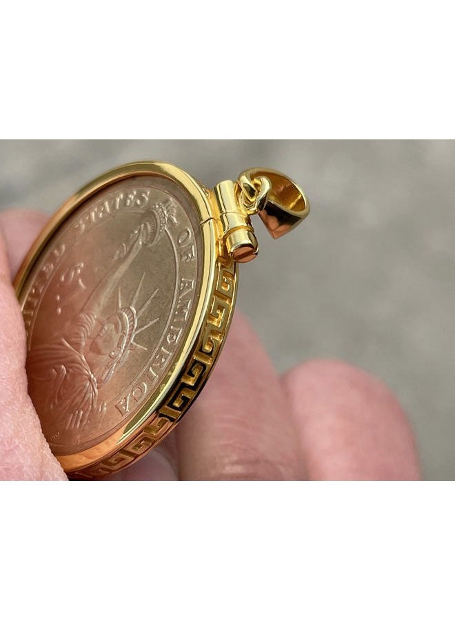 Geruibi 24-Karat Gold Wrapped in Silver $1 Border Screw Top Coin Border is suitable for 26.54mm diameter 2.06mm thickness, Coins Not Included - Image 3