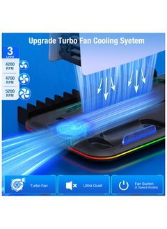 XiuWoo PS5 Stand with Cooling Station and Controller Charging Station for PS5 Console Disc Digital PlayStation Accessories with Cooling Fan RGB Light Headset Holder 15 Game Slot  - Image 2