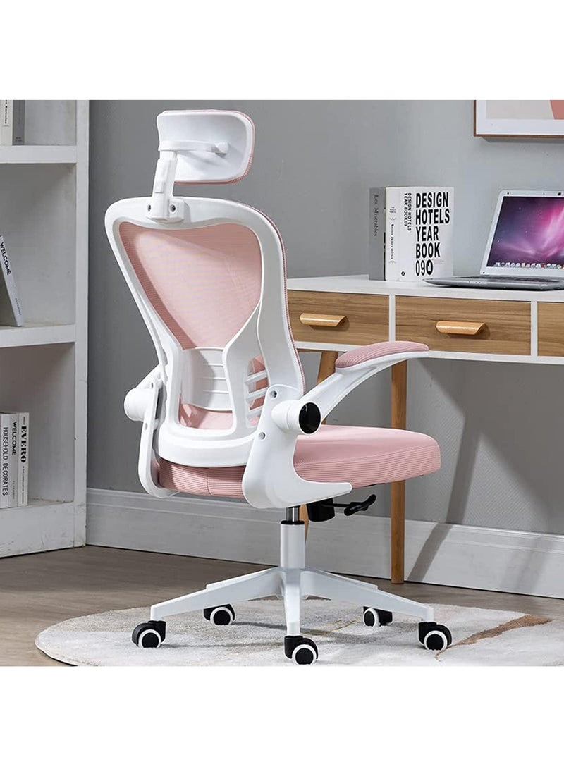 مونوج كرسي مكتب شبكي مريح مع مسند للرأس ودعم أسفل الظهر وظهر مرتفع مريح - Image 1