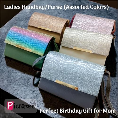 PICRAZEE Mother’s Day Gift for Mom | Birthday Gift for Mother Combo – Ceramic Mug, Ladies Purse, Golden Hair Clutcher, Table Standy, Fridge Magnet, Keyring & Greeting Card (D5) - Image 4
