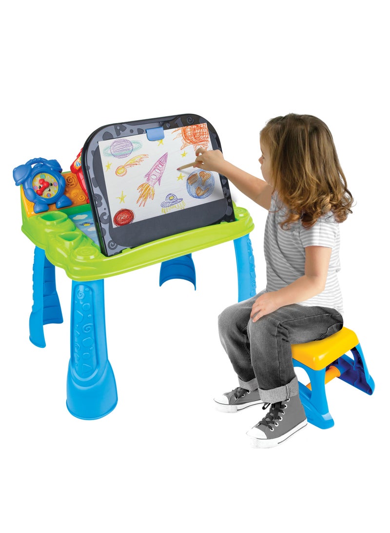 WinFun Winfun Smart Touch ’N Learn Activity Desk – LED Learning Desk & Stool with Writing Screen, Games & Over 150 Words/Music | Drawing Modes, Letters, Numbers & Shapes Quiz Mode & Art Station | Ages 2-6 Y  - Image 3