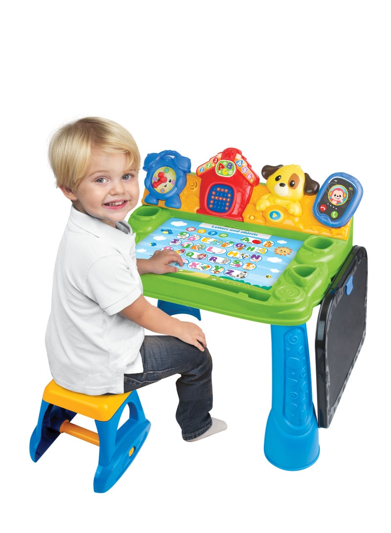 WinFun Winfun Smart Touch ’N Learn Activity Desk – LED Learning Desk & Stool with Writing Screen, Games & Over 150 Words/Music | Drawing Modes, Letters, Numbers & Shapes Quiz Mode & Art Station | Ages 2-6 Y  - Image 4