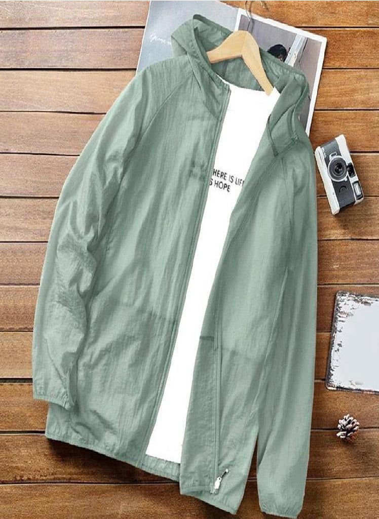 Eckek - 1PC Beach Top Elastic Clothing Ice Silk Sun Protection Jacket Ultra-thin Cool Outdoor Lightweight - Image 1