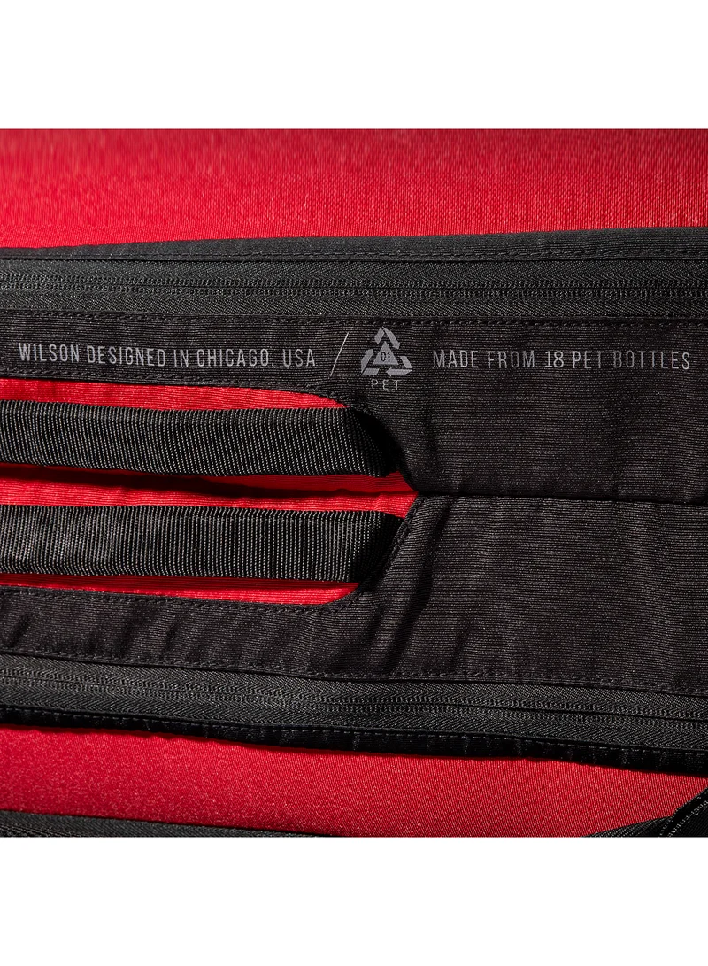Wilson Clash V2 Super Tour Red Tennis Racket Bag, Adults, Holds up to 6 Rackets