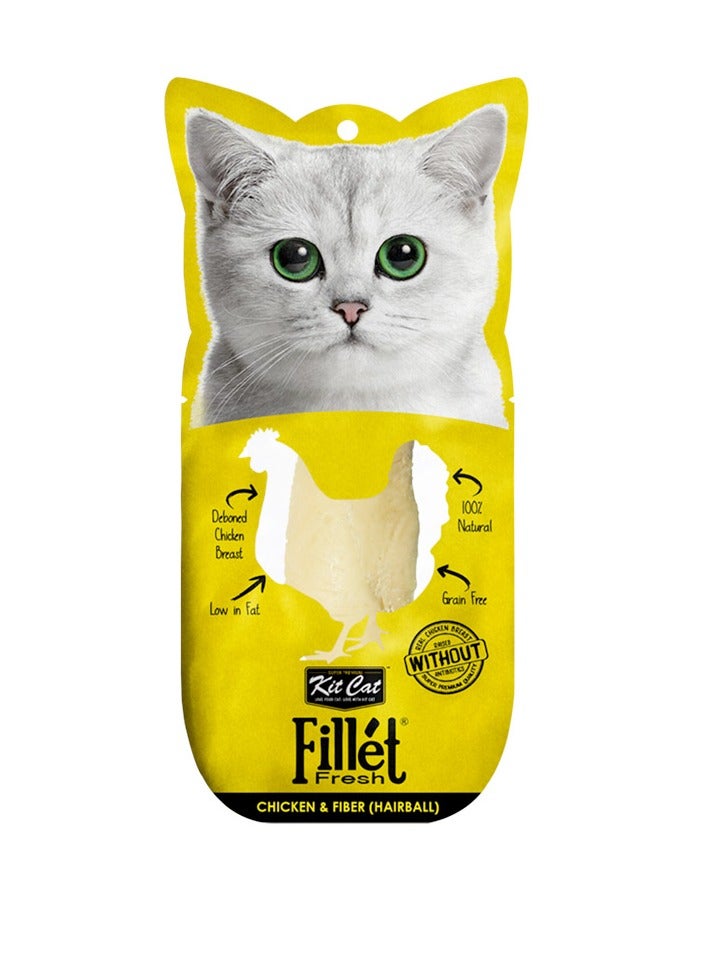 Kit Cat شريحة دجاج طازجة ووجبة شعر كرات الألياف للقطط 30 جرام - Image 1