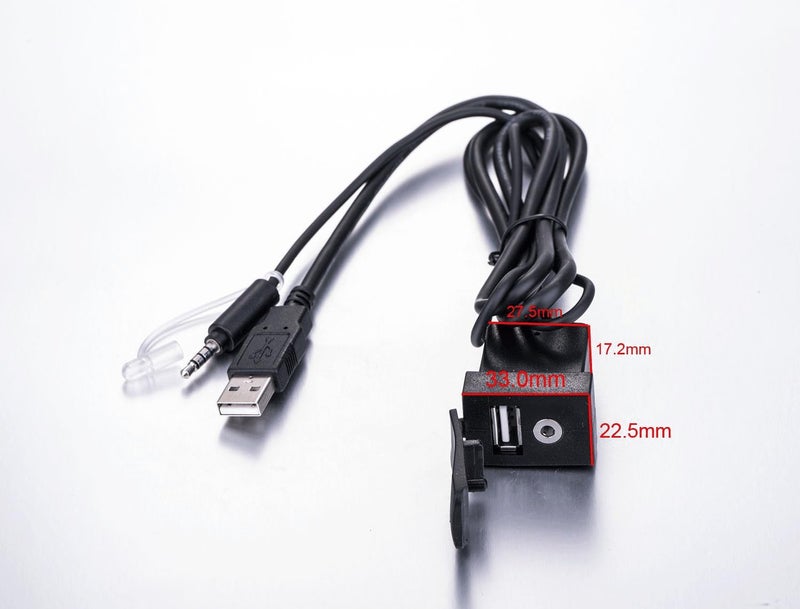YONGJIANGXIA USB/Aux Extension Cable Compatible with Toyota Stereo Car Audio 70CM Long - Image 3