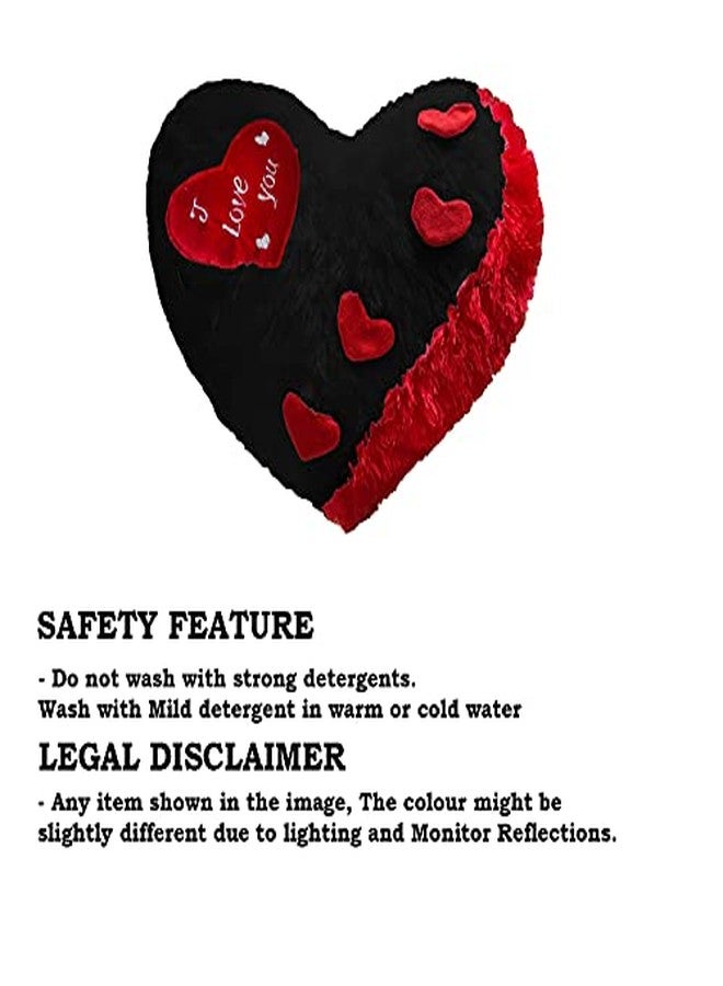 PICKKART Love Heart Shape Soft Plush Pillow, - Gift for Valentine Day Someone Special, Size : 37 cm X 30 cm (Black) - Image 4