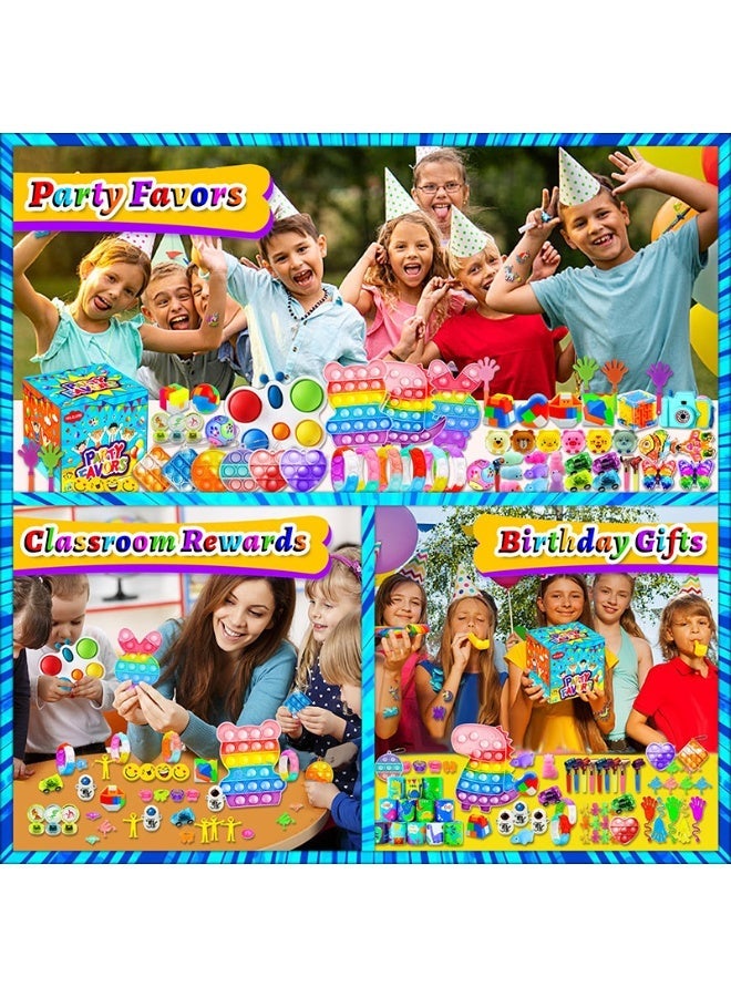 206 PCS Party Favors for Kids – Party Bag Fillers, Goodie Bags & Birthday Return Gifts – Bulk Set of 30 Types Mini Toys incl. Pop Fidgets, Bouncy Balls, Squishies & Springs – Piñata Fillers, Classroom Prizes & Party Favours for Boys & Girls - Image 3
