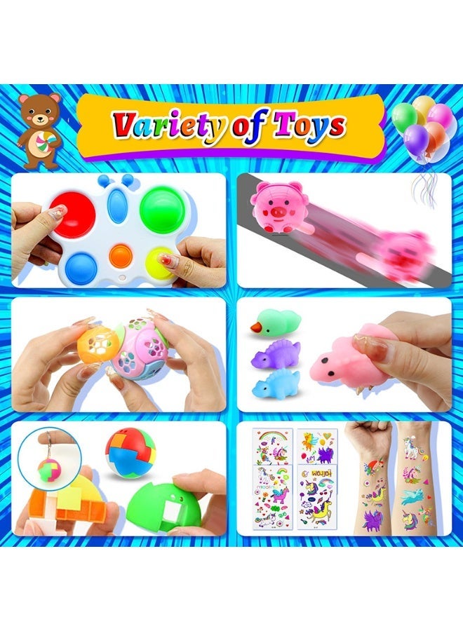 206 PCS Party Favors for Kids – Party Bag Fillers, Goodie Bags & Birthday Return Gifts – Bulk Set of 30 Types Mini Toys incl. Pop Fidgets, Bouncy Balls, Squishies & Springs – Piñata Fillers, Classroom Prizes & Party Favours for Boys & Girls - Image 4