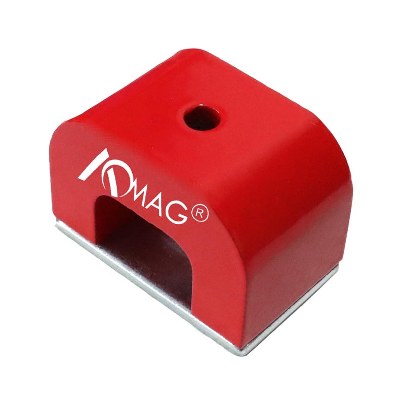 AOMAG 25 lbs Red Cast Horseshoe Strong Alnico Magnets,Powerful U Shaped Magnet with Keeper for Experiments, Construction, Fishing or Doing Velvet Nail - Image 1