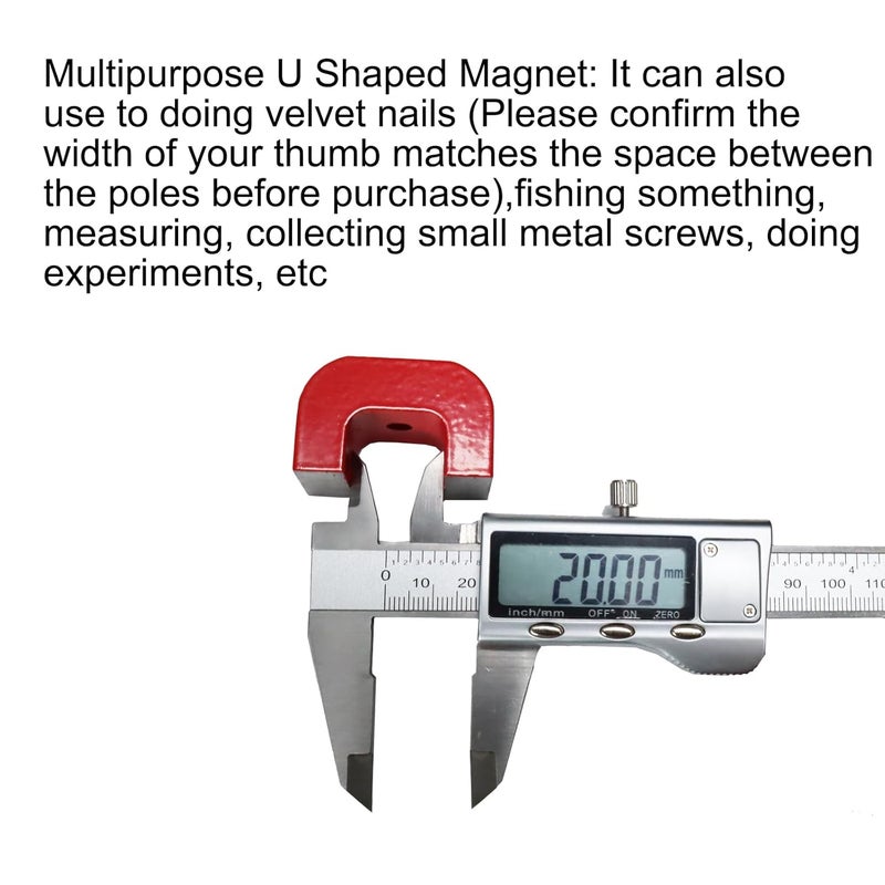 AOMAG 25 lbs Red Cast Horseshoe Strong Alnico Magnets,Powerful U Shaped Magnet with Keeper for Experiments, Construction, Fishing or Doing Velvet Nail - Image 4