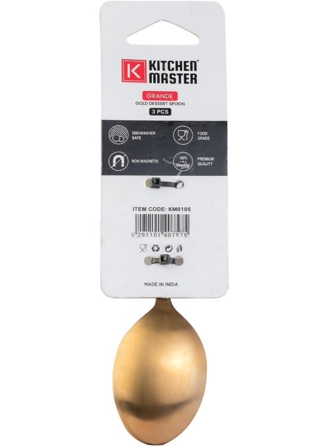 Kitchen master KITCHEN MASTER GOLD DESSERT SPOON 3PC PACK - GRANDE  - Image 2