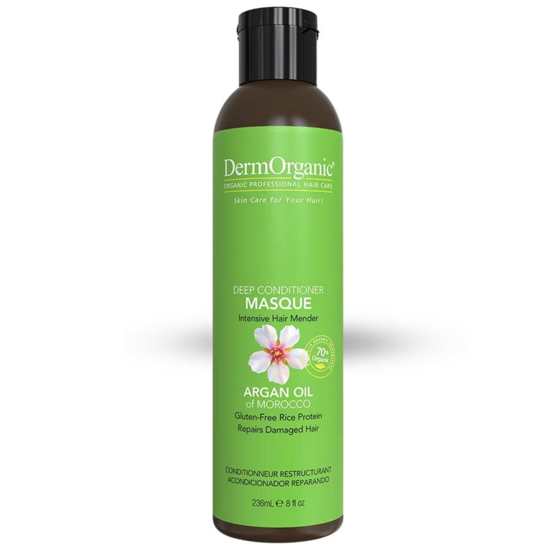 DermOrganic Hair Repair Masque - 70% Organic - Deep Conditioning Reconstructor Naturally Rebuilds Damaged Hair, 8 oz - Image 1