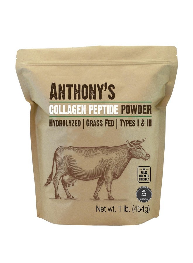 Anthony's Collagen Peptide Powder, 1 lb, Pure Hydrolyzed, Gluten Free, Keto and Paleo Friendly, Grass Fed, Unflavored, Non GMO - Image 1
