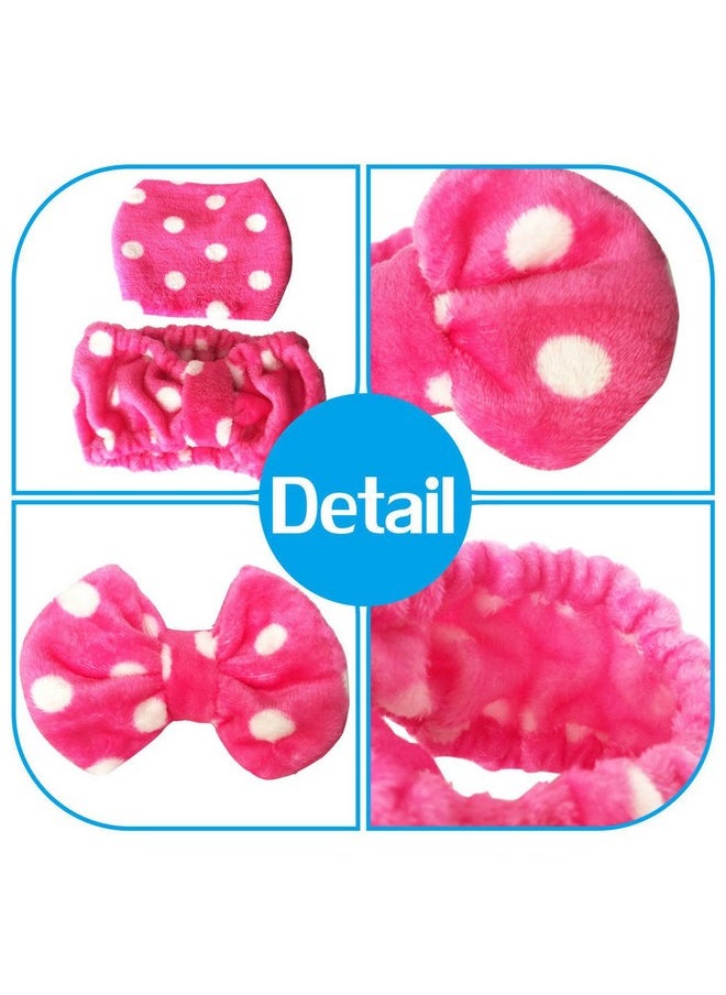 Hairizone - Makeup Wrap Headband For Facial Wash Shower Hairband Adjustable Elastic Bowknot Cosmetics Hair Band For Women (Roseo) - Image 1