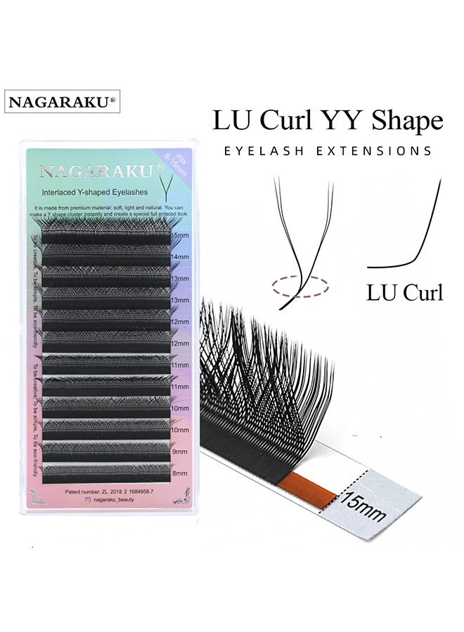 NAGARAKU Matte black Y-shaped grafted eyelashes, braided false eyelashes grafted without loose roots 2D - Image 1