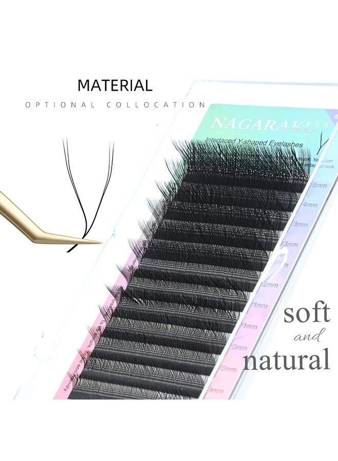 NAGARAKU Matte black Y-shaped grafted eyelashes, braided false eyelashes grafted without loose roots 2D - Image 2