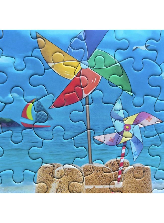 Mulic Jigsaw Puzzles 300 Pieces for Adults - 20" x 13.4" Large Piece Cat Jigsaw Puzzles for Senior - Beach Vacation - Image 2