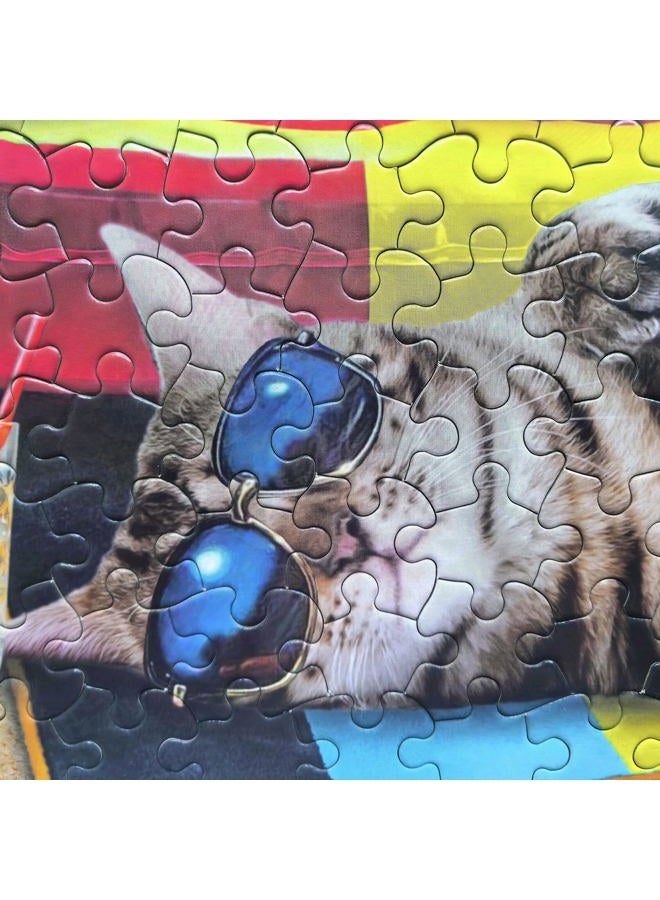 Mulic Jigsaw Puzzles 300 Pieces for Adults - 20" x 13.4" Large Piece Cat Jigsaw Puzzles for Senior - Beach Vacation - Image 3
