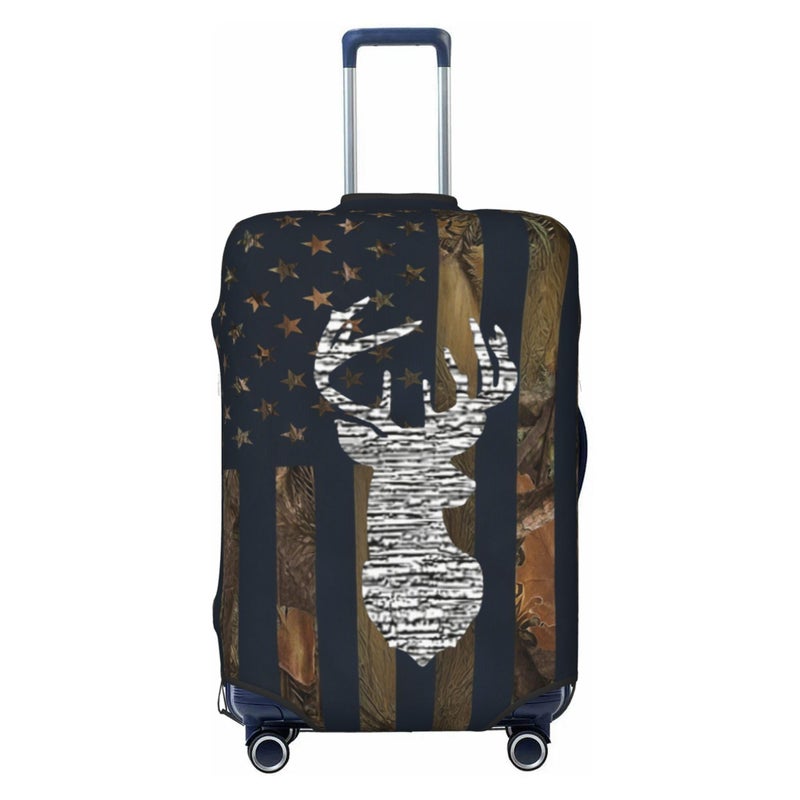 Worltoldb Camo Flag Travel Luggage Cover Polyester Suitcase Protector Washable Baggage Covers Fits 1821 Inch - Image 2