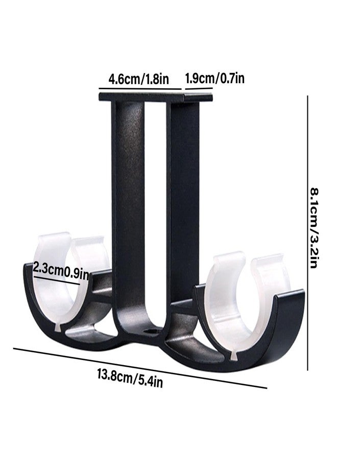 BLLREMIPSUR 4 Pcs Double Curtain Rod Brackets, Aluminum Alloy Ceiling Mounted Curtain Pole Holders, Window Drapery Rod Hanging Supports - Image 2