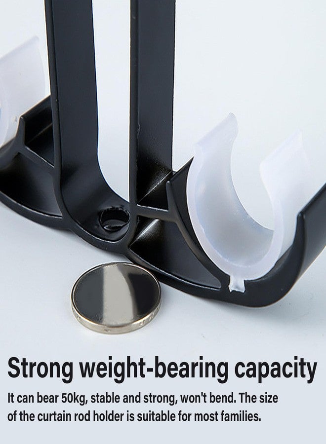 BLLREMIPSUR 4 Pcs Double Curtain Rod Brackets, Aluminum Alloy Ceiling Mounted Curtain Pole Holders, Window Drapery Rod Hanging Supports - Image 3